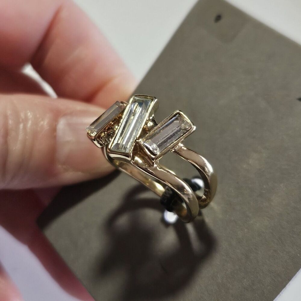 **Last Chance!! Final Sale** Nordstrom Rack Gold Tone Rectangular Rhinestone 8 - Picture 3 of 11